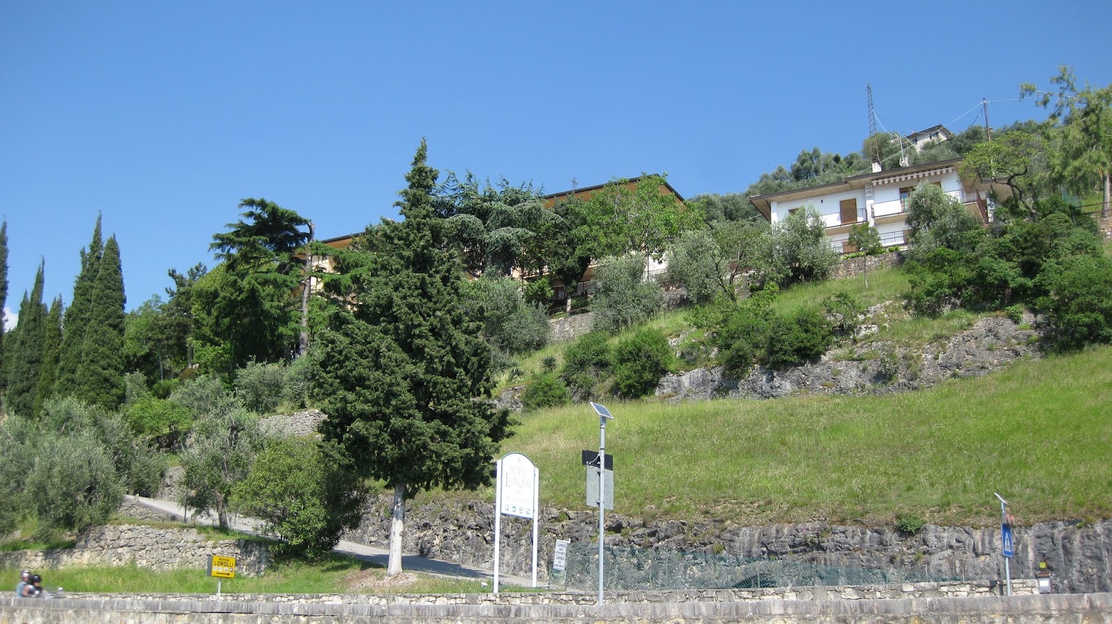 The hotel on the hillside above the Gardesana