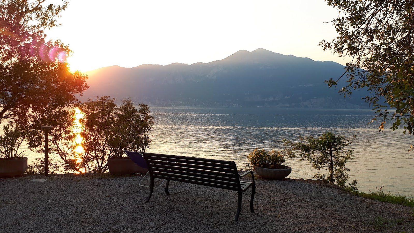 Sunset over the lake from the hotel garden